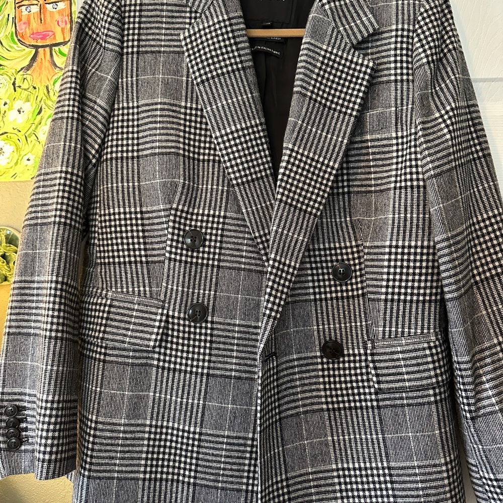 Black and White Plaid Blazer